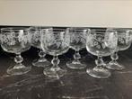 6 vintage Luminarc wijnglazen geëtst rand, Antiek en Kunst, Ophalen of Verzenden