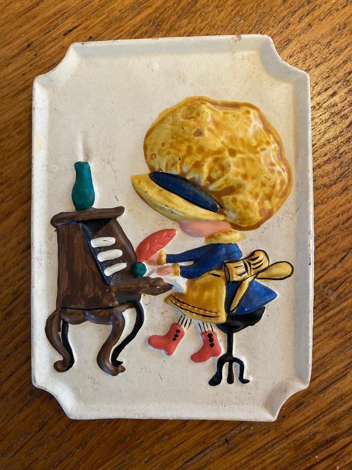 Vintage retro keramiek Holly Hobbie wandbord boho decoratie, Verzamelen, Retro, Huis en Inrichting, Ophalen of Verzenden