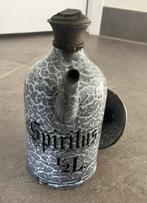 Mooie antieke emaille spiritus kan 1/2 liter met trechter., Ophalen of Verzenden
