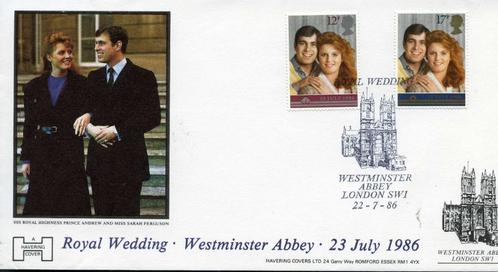 Engeland 86 892 Huwelijk Prins Andrew X Miss Sarah Ferguson, Postzegels en Munten, Postzegels | Eerstedagenveloppen, Onbeschreven