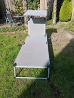 Ligbed met schaduwdakje., Ophalen, Zo goed als nieuw, Aluminium, Verstelbaar