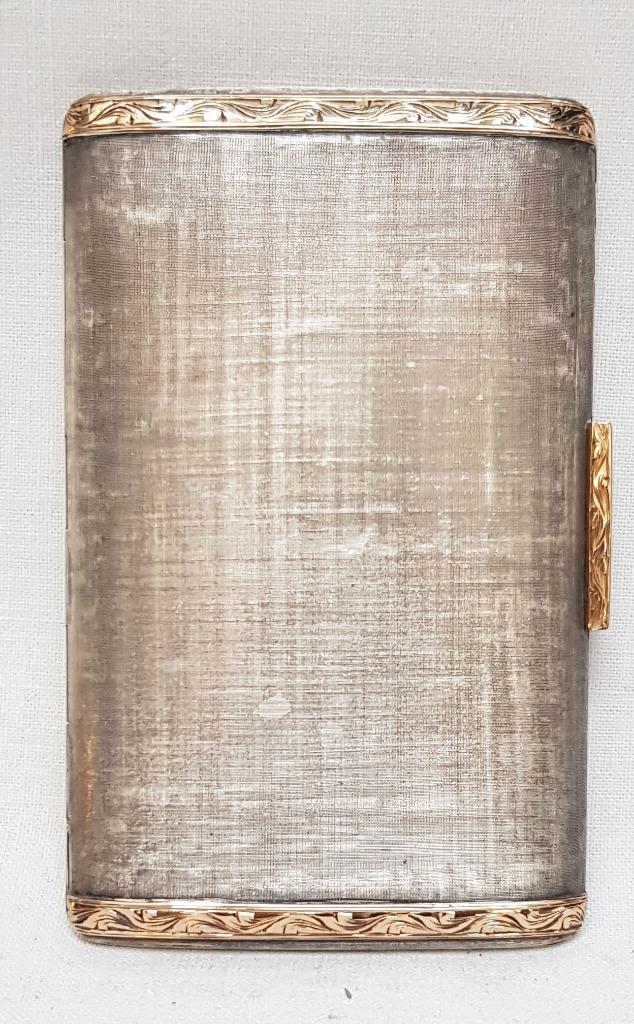 Art Deco poederdoos - goud en zilver., Antiek en Kunst, Antiek | Goud en Zilver, Goud, Zilver, Ophalen of Verzenden