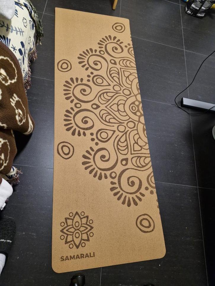 Kurk yogamat 183x61x0.4 cm, Sport en Fitness, Yoga en Pilates, Zo goed als nieuw, Yogamat, Ophalen of Verzenden