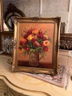 Prachtige olieverf bloemen schilderij, Antiek en Kunst, Ophalen of Verzenden