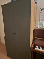 Houtkleurige Pax kledingkast, grijze deuren, 1 x 2.01 x 0,58, Huis en Inrichting, Ophalen, 200 cm of meer, 50 tot 100 cm, Zo goed als nieuw