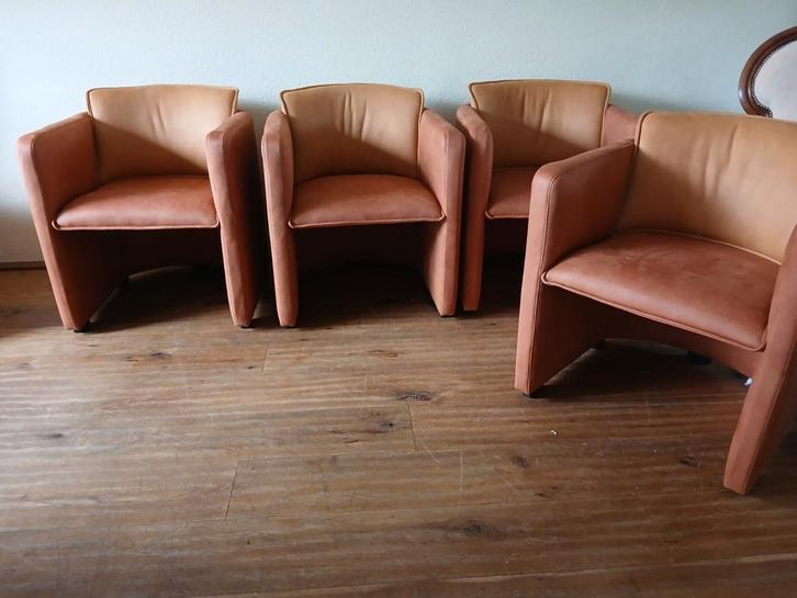4 leolux eethoekstoelen/ fauteuils, Huis en Inrichting, Fauteuils, Zo goed als nieuw, Stof, 50 tot 75 cm, 75 tot 100 cm, Ophalen