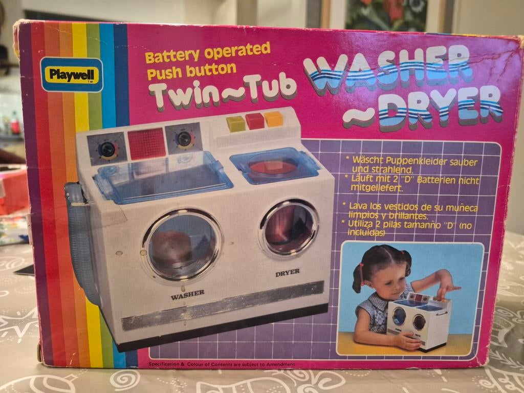 Playwell Vintage Speelgoed Wasmachine Droger, Ophalen of Verzenden, Gebruikt, Jongen of Meisje