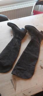 Scavesti Donkerbruin Suede Overknee Laarzen mt.37, Ophalen, Hoge laarzen, Scavesti, Bruin