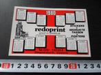 sticker kalender 1980 redoprint zeefdruk dordrecht *, Ophalen, Zo goed als nieuw