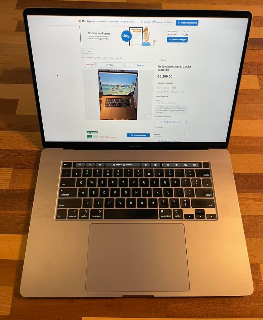 Macbook pro 2019 16" -  TOPSTAAT - i9 2.4Ghz 64GB 2TB, Computers en Software, Apple Macbooks, Zo goed als nieuw, MacBook Pro, 16 inch