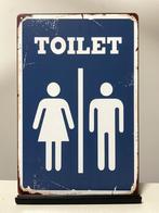 Toilet, metalen tekstbord (Old Look), Huis en Inrichting, Woonaccessoires | Tekstborden en Spreuken, Nieuw, Ophalen of Verzenden