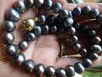 Collier zwarte Tahiti Parels met 14 kt Gouden Slot, Sieraden, Tassen en Uiterlijk, Kettingen, Verzenden, Zwart, Zo goed als nieuw