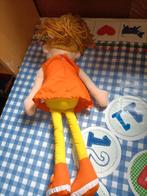 Toi-Toys meisje knuffel met oranje jurk 43 cm, Ophalen of Verzenden