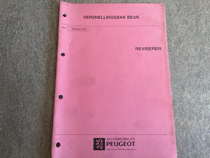 Peugeot BE3/6 Versnellingsbak Revisie Documentatie, Auto diversen, Handleidingen en Instructieboekjes, Ophalen of Verzenden