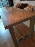 Stoere hoge tafel met optionele krukken, Stoer mannelijk, 200 cm of meer, Zo goed als nieuw, Vijf personen of meer