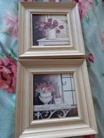SET Brocante look schilderijen/houten lijst, Ophalen of Verzenden