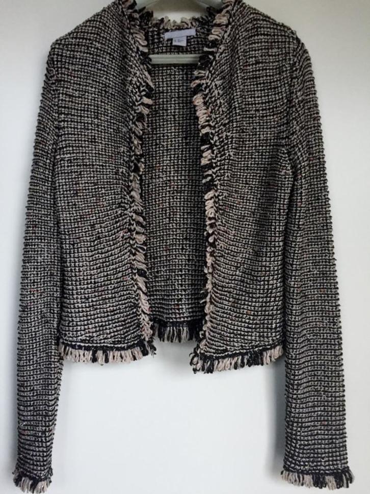Vintage boucle jasje/vest met franjes van H&M, mt XS, Kleding | Dames, Jasjes, Kostuums en Pakken, Nieuw, Jasje, Maat 34 (XS) of kleiner
