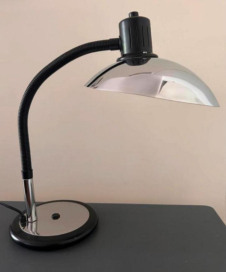 Unieke jaren 70 bureaulamp, Huis en Inrichting, Lampen | Tafellampen, Zo goed als nieuw, 50 tot 75 cm, Metaal, Ophalen of Verzenden