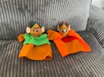 2 Disney Handpoppen van muizen uit Asseoester Tom & Pieter, Ophalen of Verzenden, Assepoester of Belle, Gebruikt, Beeldje of Figuurtje