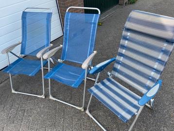 3 stevige klapstoelen tuinstoelen visstoelen campingstoel beschikbaar voor biedingen
