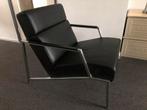 Harvink fauteuil zwart leer, Ophalen of Verzenden, Zo goed als nieuw, 50 tot 75 cm, Leer