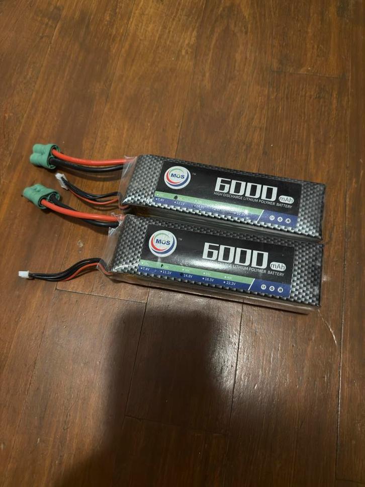 Lipo 4s accu's 6000 mAh, Hobby en Vrije tijd, Modelbouw | Radiografisch | Overige, Gebruikt, Verzenden