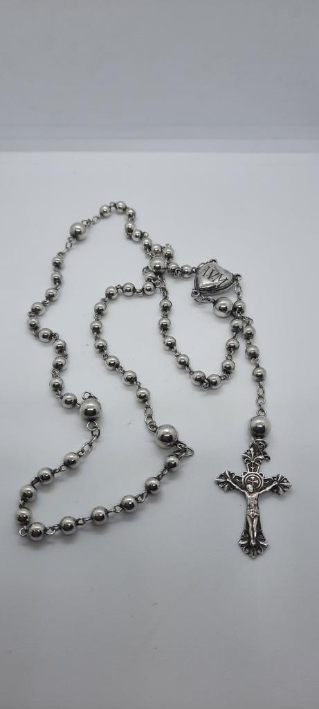 Zilveren Rozenkrans - 60cm - Prachtige Conditie, Antiek en Kunst, Antiek | Religie, Ophalen of Verzenden
