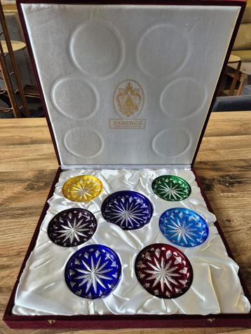 Fabergé Kristalglas - 7 Delig wijn onderzetstel met doos. beschikbaar voor biedingen
