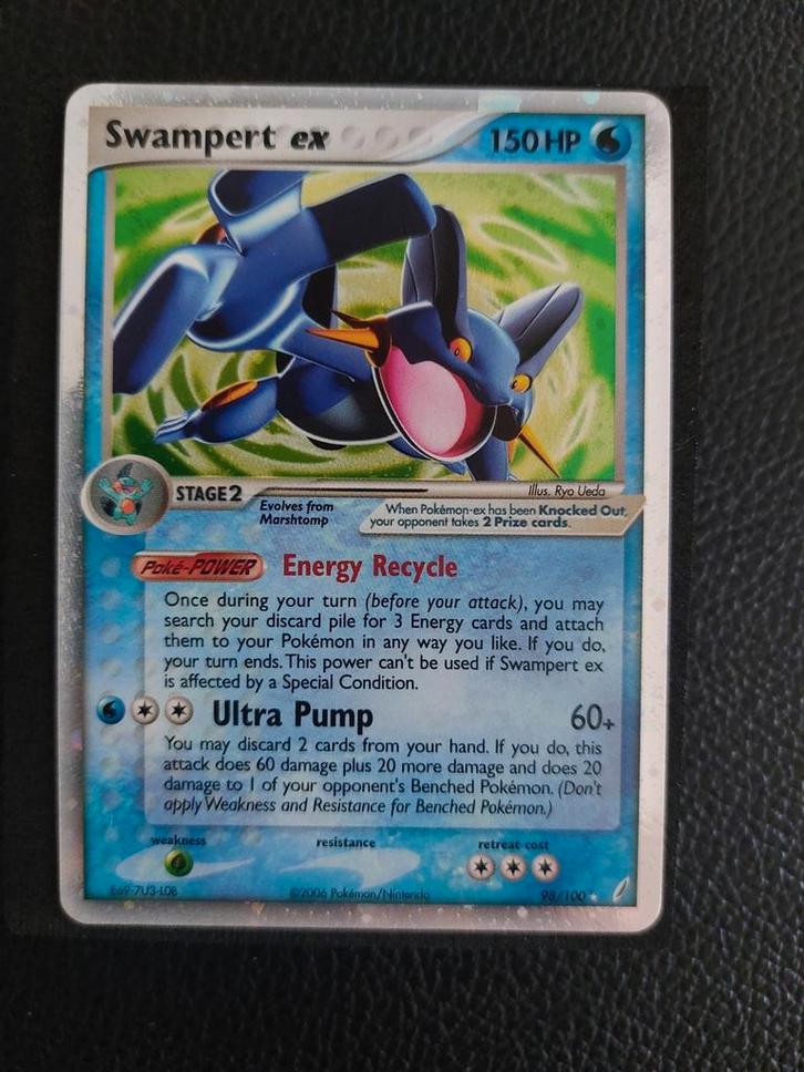Pokémon - Swampert ex 98/100 - EX Crystal Guardians, Hobby en Vrije tijd, Verzamelkaartspellen | Pokémon, Zo goed als nieuw, Losse kaart