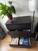 MALM Chest of 4 drawers, black-brown, 80x100 cm, Ophalen, 100 tot 150 cm, Nieuw, 50 tot 100 cm