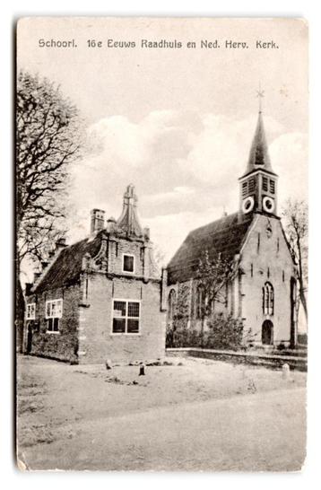 Schoorl, 16e Eeuws Raadhuis en Ned. Herv. Kerk. Opruimingsk. beschikbaar voor biedingen