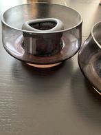 Kaars kandelaar 2 glas en hout, Huis en Inrichting, Ophalen, Zo goed als nieuw, Overige materialen, Minder dan 25 cm