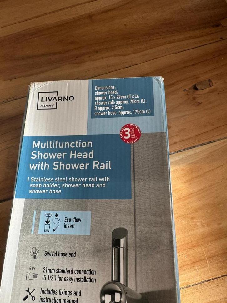 Nieuwe Douchekop met Stang - Livarno Home, Huis en Inrichting, Badkamer | Badkamermeubels, Nieuw, Overige typen, Minder dan 100 cm