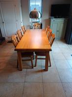 Eiken Tafel  met 6 stoelen, Huis en Inrichting, Gebruikt, 150 tot 200 cm, Rechthoekig, 50 tot 100 cm