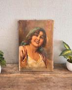 Schilderij 1931 antiek hongaarse vrouw zigeuner reiziger, Antiek en Kunst, Ophalen of Verzenden