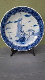 Delftsblauw wandbord diameter 30,5 cm gemarkeerd., Ophalen of Verzenden