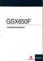 Suzuki GSX650 F Betriebsanleitung (6212z), Motoren, Handleidingen en Instructieboekjes, Suzuki