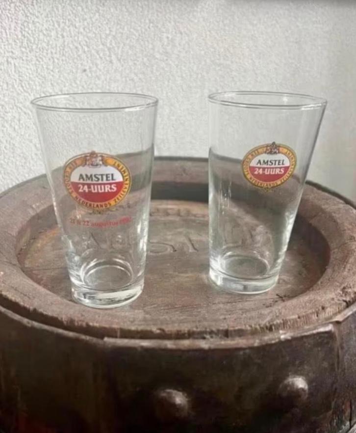 2 Amstel bierglazen - 24 uurs zeilevenement, Verzamelen, Biermerken, Zo goed als nieuw, Glas of Glazen, Amstel, Ophalen of Verzenden