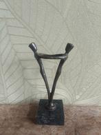 Bronzen sculptuur van twee figuren op marmeren voet, Ophalen of Verzenden