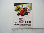 sticker oud MOTORRACE 1977 Francorchamps race ola retro GP, Verzamelen, Verzenden, Zo goed als nieuw, Bedrijf of Vereniging