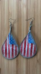 Oorbellen hangers Amerikaanse vlag, Sieraden, Tassen en Uiterlijk, Ophalen of Verzenden, Zo goed als nieuw, Overige materialen
