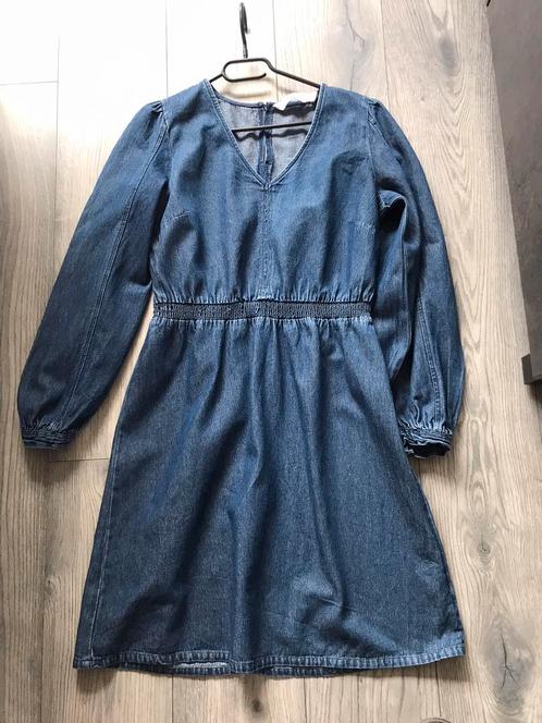 Z.g.a.n "Anytime" blauwe Spijkerstof Jurk met V-Hals maat M, Kleding | Dames, Jurken, Zo goed als nieuw, Maat 38/40 (M), Blauw