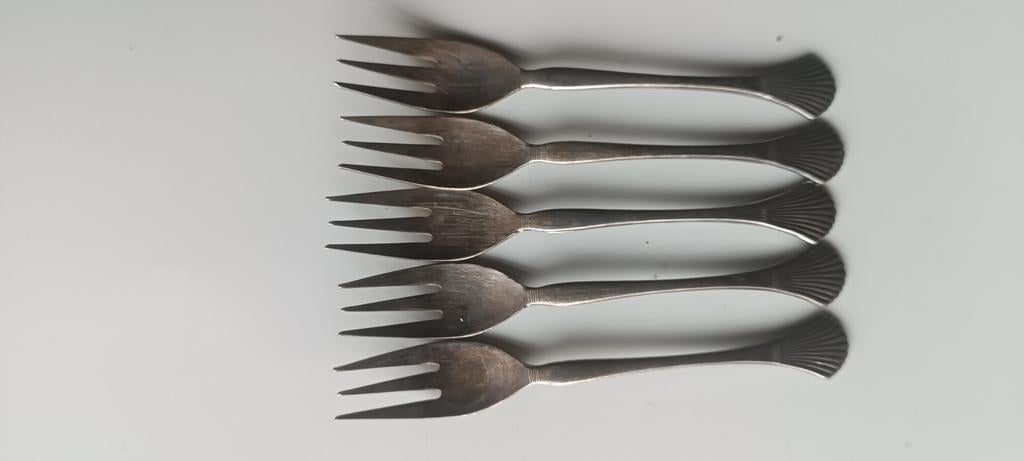 Zilveren Gebaksvorkjes (5), Antiek en Kunst, Ophalen of Verzenden