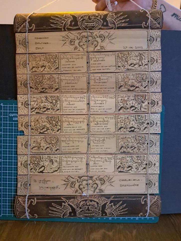 balinese kalender cq prasi, Antiek en Kunst, Kunst | Beelden en Houtsnijwerken, Ophalen of Verzenden