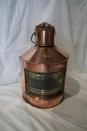 Scheepslamp, koper messing glas beschikbaar voor biedingen