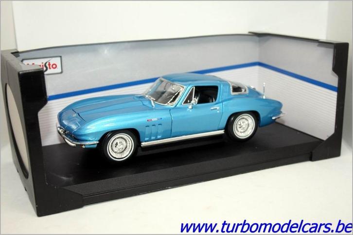 Chevrolet Corvette 1965 1/18 Maisto, Hobby en Vrije tijd, Modelauto's | 1:18, Zo goed als nieuw, Auto, Maisto, Verzenden