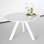 MOOIE WITTE EETTAFEL  🙂, Huis en Inrichting, Tafels | Eettafels, Ophalen, Rond, Zo goed als nieuw, Vijf personen of meer