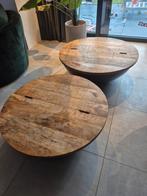 Salontafels Mangohout met Opbergruimte, Ophalen, Gebruikt, 50 tot 100 cm, Rond