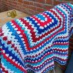 Rood wit blauwe plaid, Ophalen of Verzenden, Nieuw, Haken, Overige typen