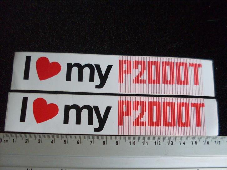 2x sticker I love my P2000T philips homecomputer computer, Verzamelen, Stickers, Zo goed als nieuw, Merk, Verzenden
